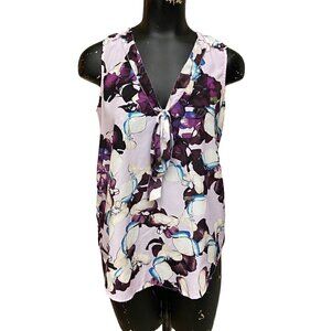 Banana Republic Purple Floral Print Tunic Top